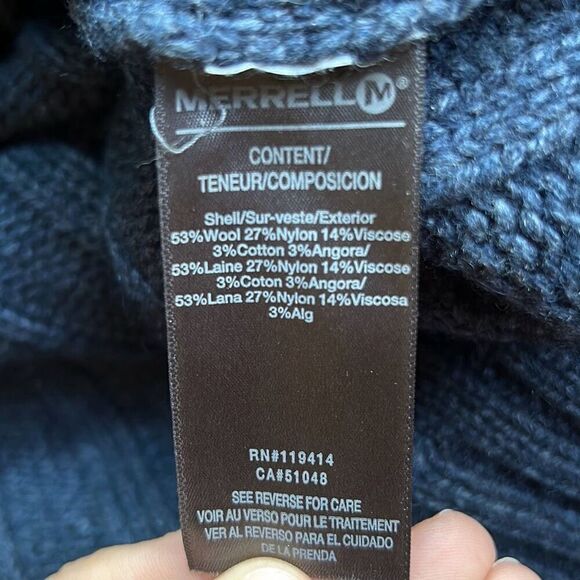 Merril Wool Pullover Sweater 1/3 zip XL Two toned Blue - Picture 6 of 8